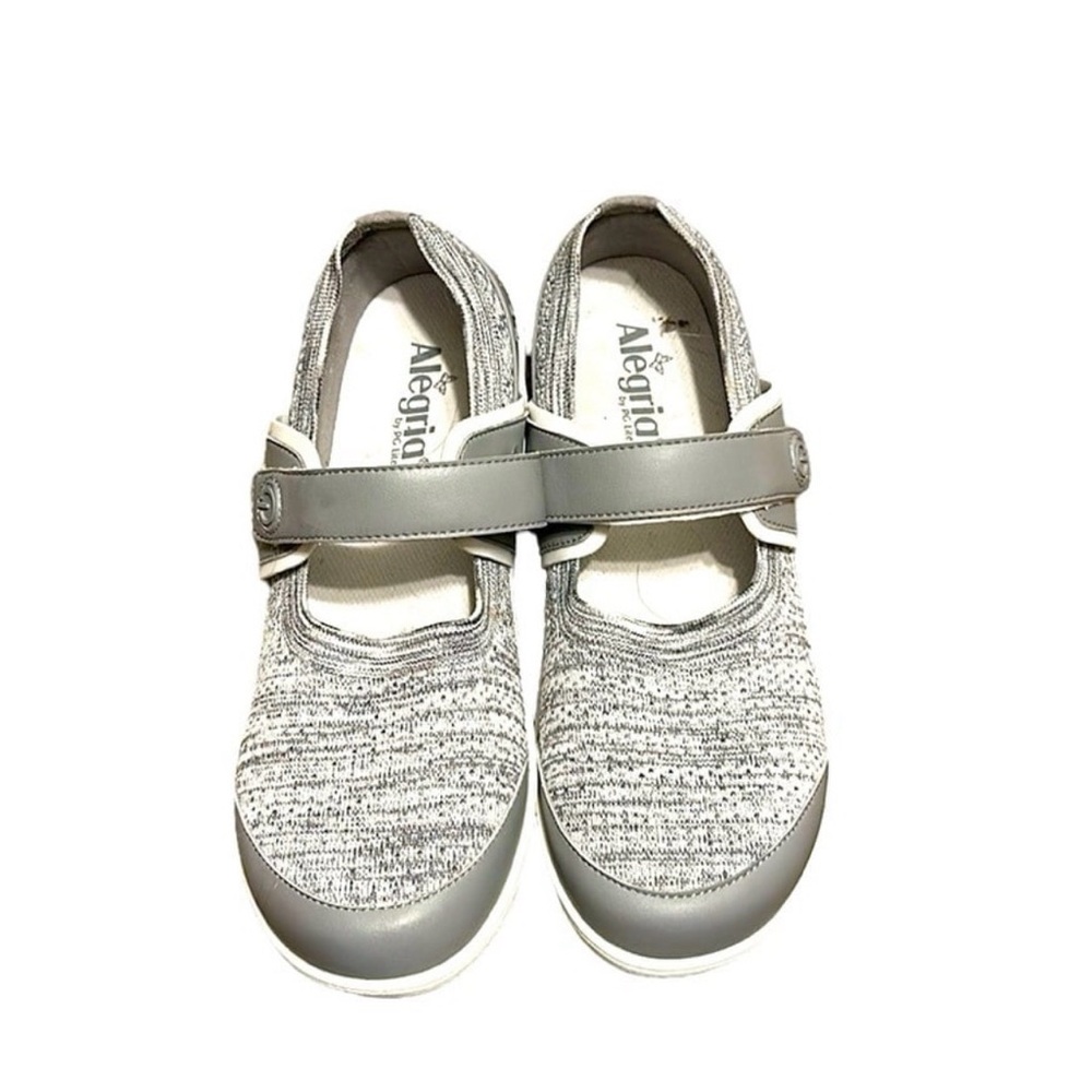 Alegria Gray Knit Sneakers Comfort Flats Shoes 10.5 🌺